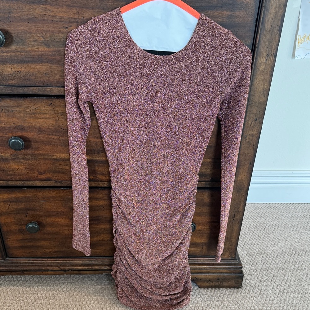 Lavender Brown Rose Gold Dress XS